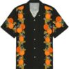 Shop Perfect Match S03 Clayton Echard Camp Collar Button Up Oranges Tropical Shirt In Black