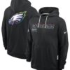 Philadelphia Eagles 2025 Dri-Fit Crucial Catch Unisex Black Pullover Hoodie