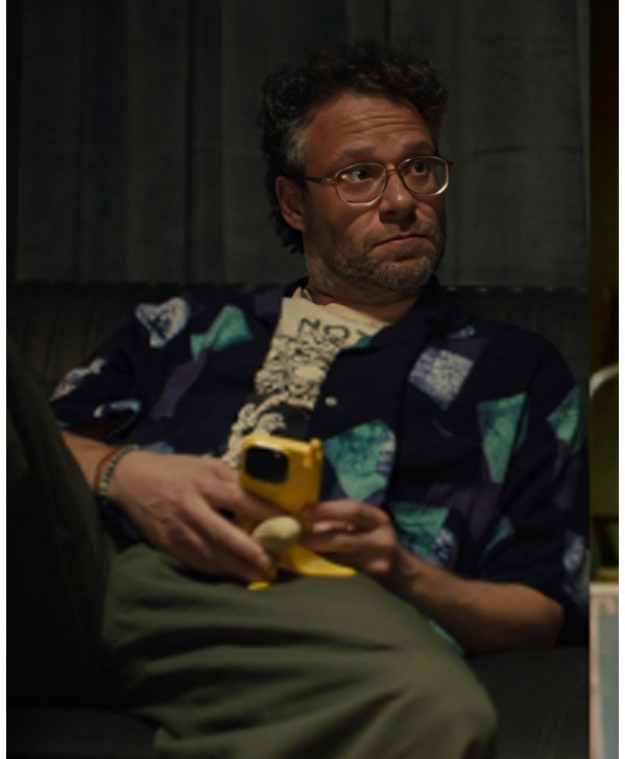 TV-Series Platonic S2 Seth Rogen Blue Printed Short Sleeve Shirt