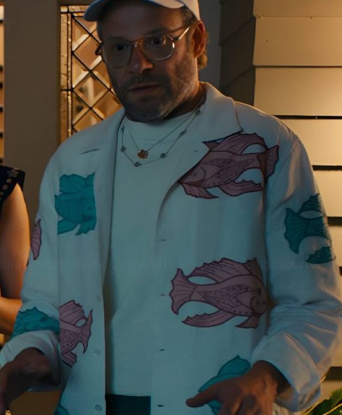 Shop Will TV Series Platonic Season 02 Seth Rogen Fish Printed Shirt