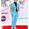 Post Malone Stylish Snake Print Suit In Blue
