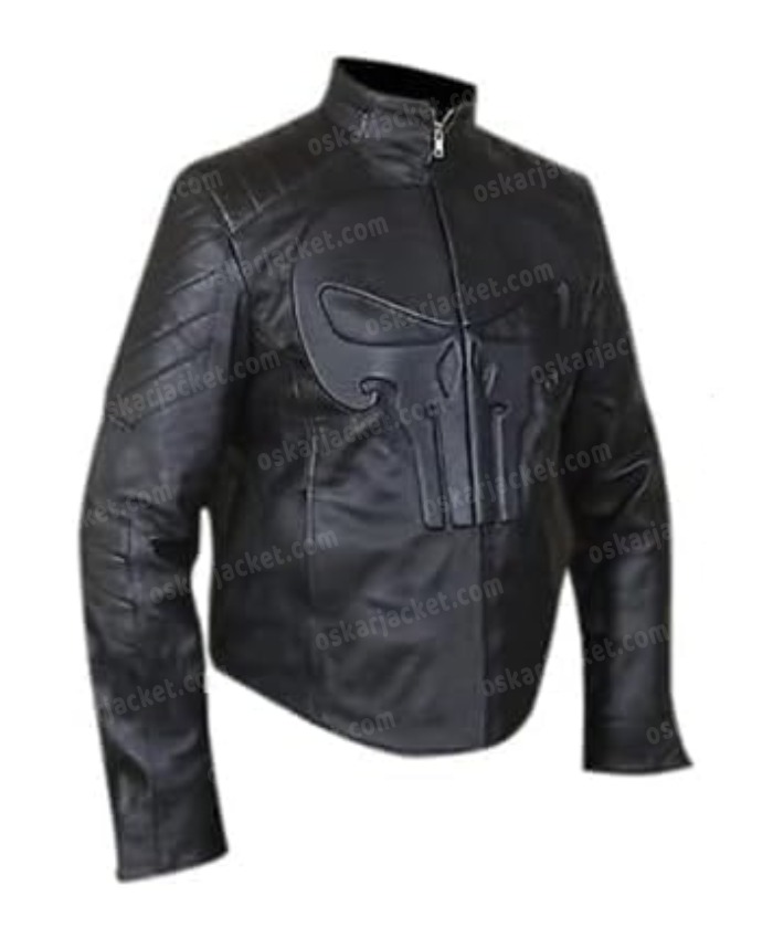 Shop Punisher Skull Black Biker Leather Jacket