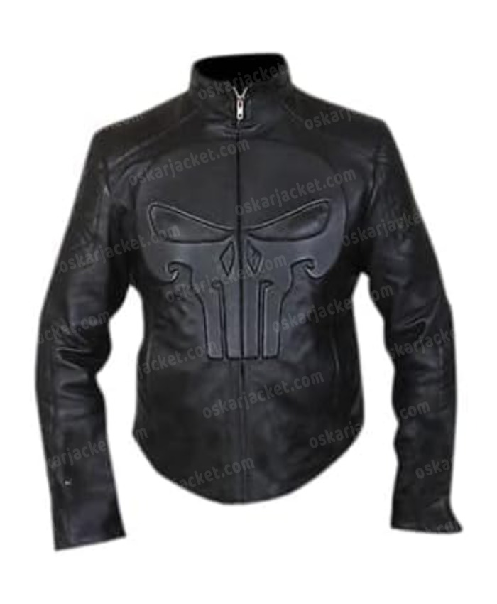Shop Punisher Skull Black Biker Leather Jacket