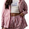 Billie Faiers TV-Series Sam and Billie Sister Act RedWhite Striped Shirt