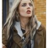 Samara Weaving Eenie Meanie Leather Brown Coat