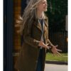 Samara Weaving Eenie Meanie Brown Leather Coat