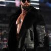 Seth Rollins WWE Monday Night RAW 2025 Fur Black Leather Jacket