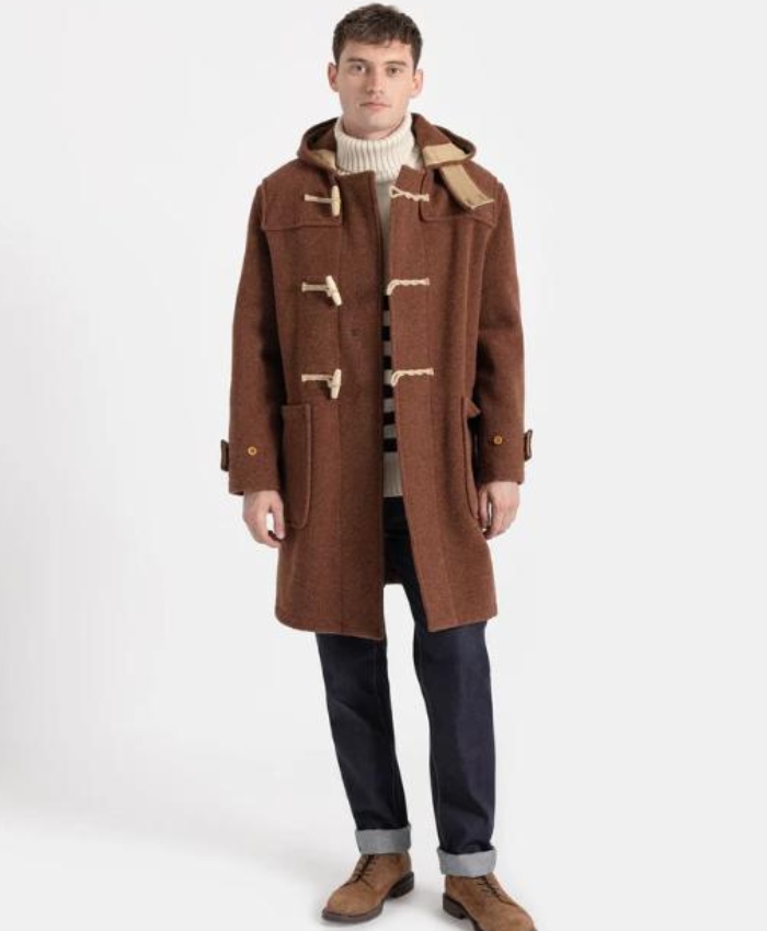 Shop TV Series Art Detectives 2025 Mick Palmer Rust Duffle Coat In Brown