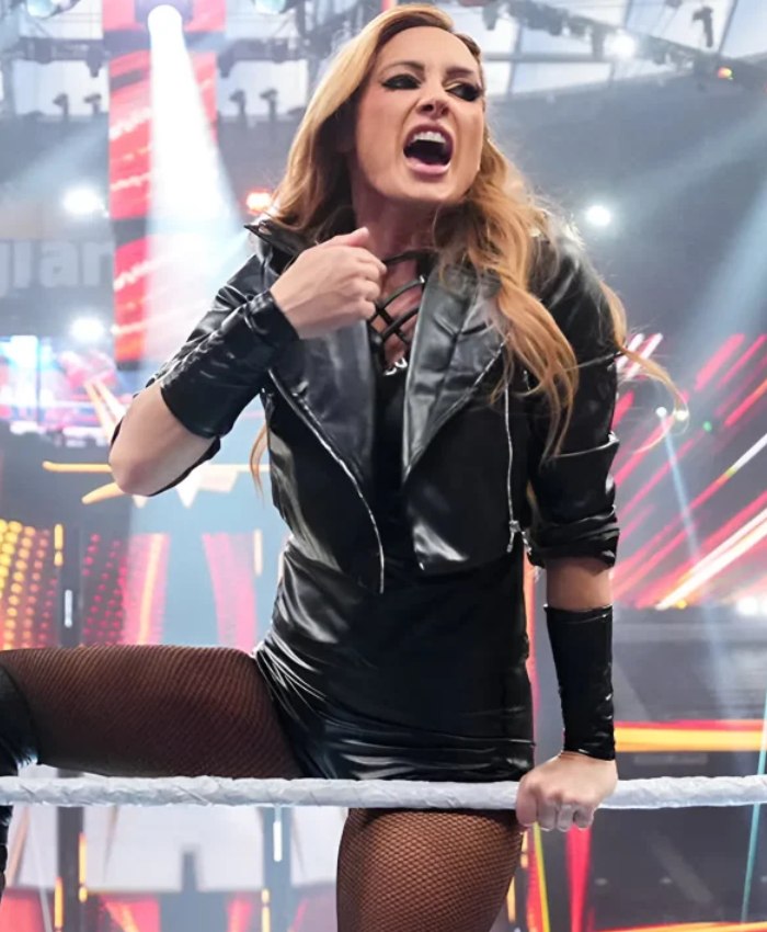 Shop WWE WrestleMania 41 Becky Lynch Black Cropped Leather Jacket