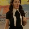 And Just Like That Kristin Davis Two-Tone Tie-Neck Blouse