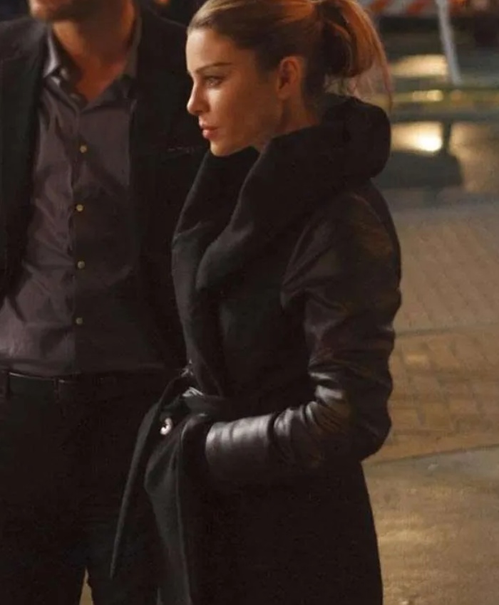 Lauren German TV Series Lucifer Chloe Decker Black Wool Coat