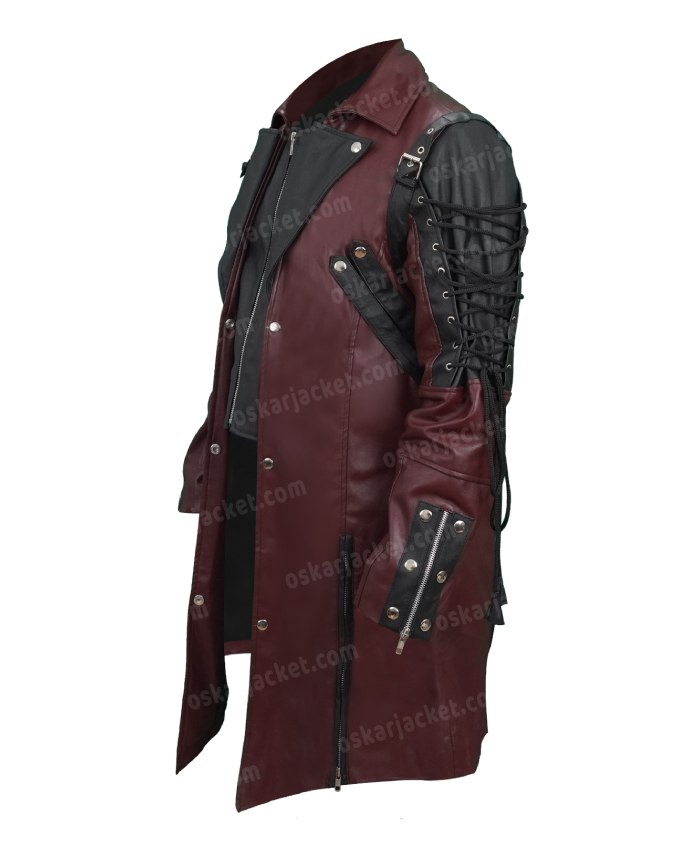 Men Steampunk Gothic Leather Coat Jacket
