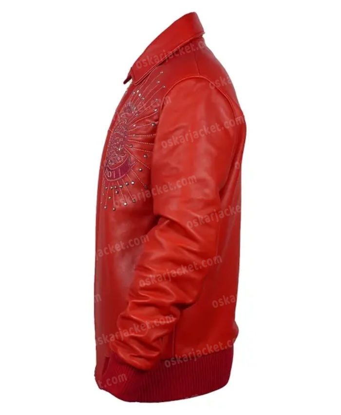 American Legend Anniversary Edition 46 Mens Pelle Pelle Red Leather Jacket