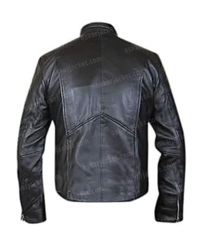Punisher Skull Black Biker Leather Jacket