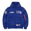 Buy Seattle Seahawks x Alpha Industries Blue L-2B Bomber Jacket