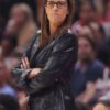 Head Coach Stephanie White Sky vs Fever Gameday Black Leather Jacket