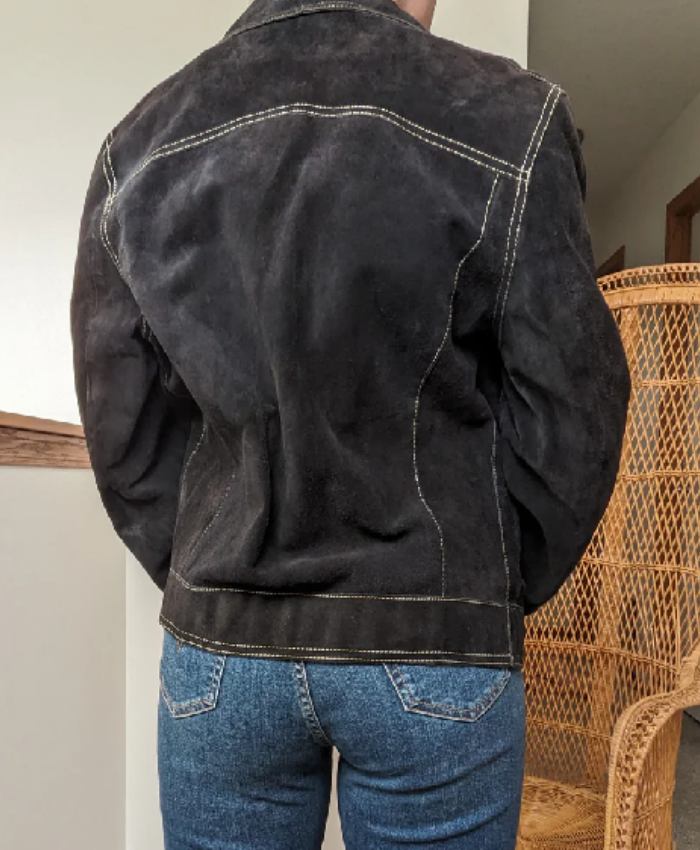 Shop Smartypants S2 Blue Suede Contrast Stitch Jacket