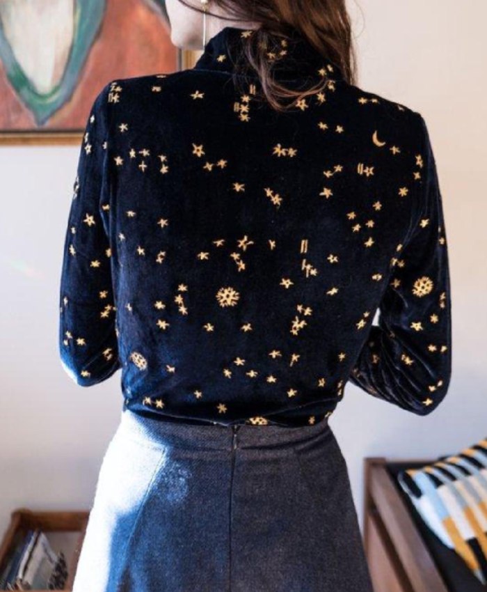 Smartypants S2 Navy & Gold Star Velvet Top