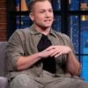 Taron Egerton Late Night with Seth Meyers S12 Olive Green Jacket