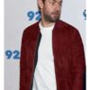 The Late Show John Krasinski Maroon Suede Leather Jacket