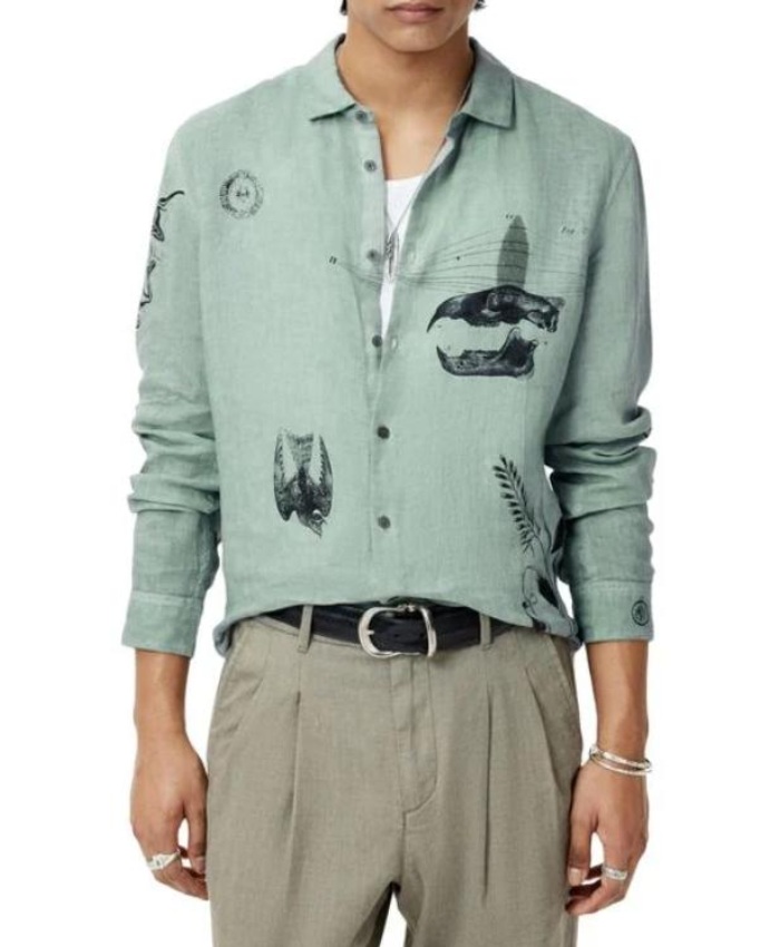 Shop The Young And The Restless Michael Graziadei Green Luca Shirt