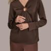 Diane Jenkins The Young And The Restless Susan Walters Brown Metal Keyhole Blouse Buy Now