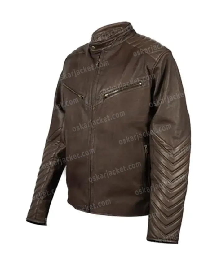 Virgil RST Roadster Air Ce Brown Leather Jacket