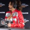 WWE SummerSlam 2025 Nikki Bella RedSilver Leather Jacket