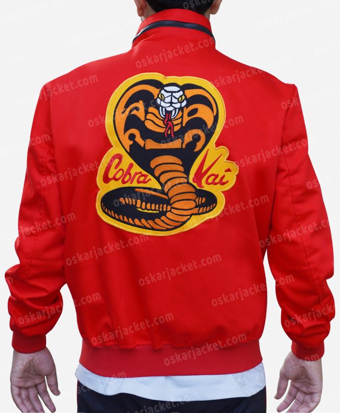 Buy Cobra Kai Snake Logo Patch Cotton Jacket - Red