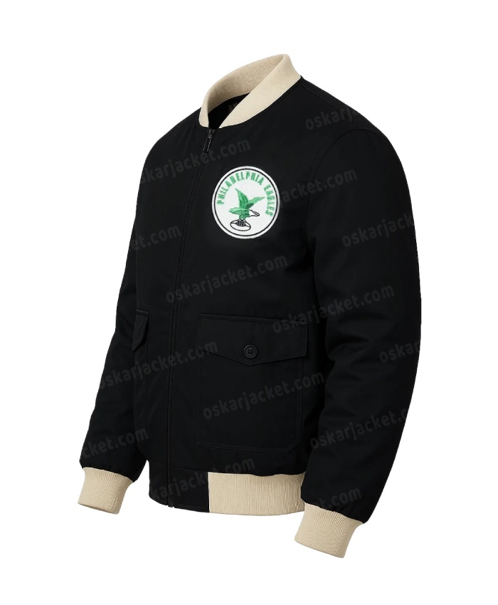 Philadelphia Eagles Black Bomber Cotton Twill Full-Zip Jacket On Sale Now