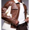 TV Series Sistas S9 Brown And White Leather Jacket