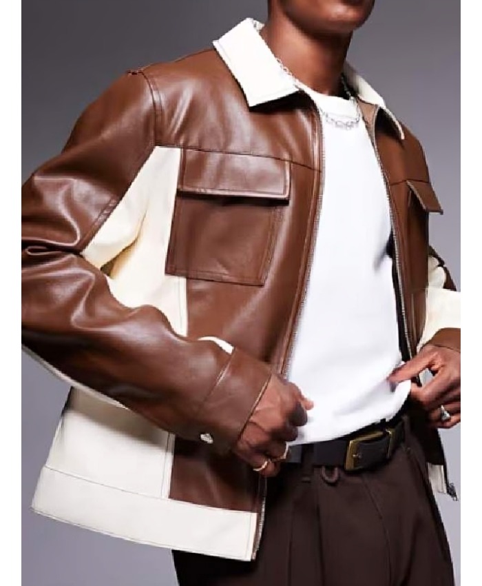 TV Series Sistas S9 Brown And White Leather Jacket