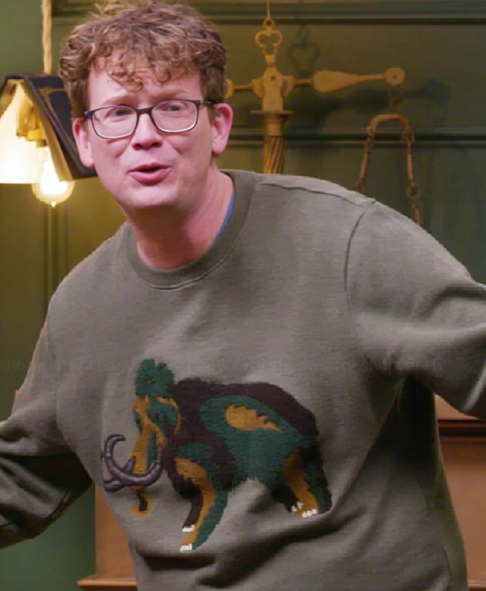 TV-Series Smartypants S02 Green Mamoth Print Crew-Neck Sweater