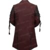 Steampunk Gothic Men Leather Maroon & Black Coat Jacket