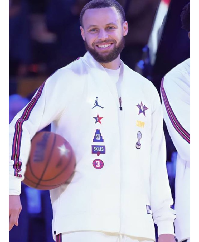 74th NBA All-Star Game 2025 Stephen Curry White Tracksuit