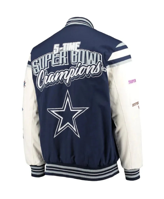 Super Bowl Champions Dallas Cowboys NavyWhite Varsity Jacket