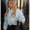 NYC Sydney Sweeney Promo Tour 2025 Blue Puffer Jacket