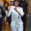 On the Set Of The Devil Wears Prada 2 Anne Hathaway Jumpsuit in White