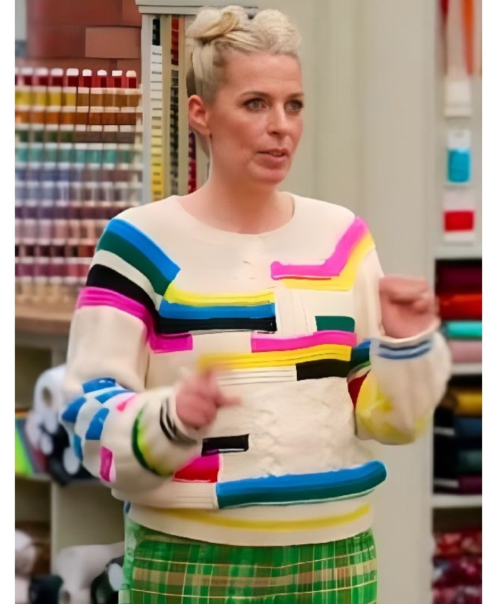 The Great British Sewing Bee Season11 Sara Pascoe Multicolor Sweater