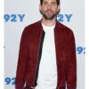 NYC John Krasinski Maroon Suede Leather Jacket