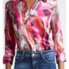 Natalie Morales The Talk Season 15 Pink Silk Printed Shirt