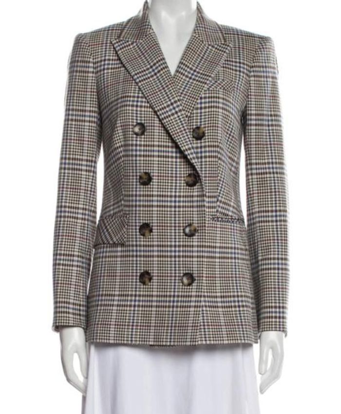 Helen Mirren The Thursday Murder Club 2025 Elizabeth Grey Plaid Double Breasted Blazer
