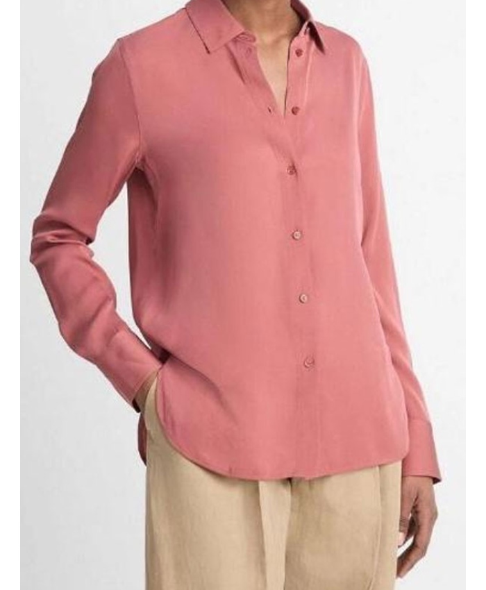 Elizabeth The Thursday Murder Club 2025 Helen Mirren Pink Silk Button Up Shirt