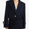 Shop The Today Show 2025 Alicia Silverstone Navy Blue Belted Crop Jacket