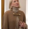 Naomi Watts TV-Series Too Much S01 Ann Ratigan Brown Chain-Link Knit Cape