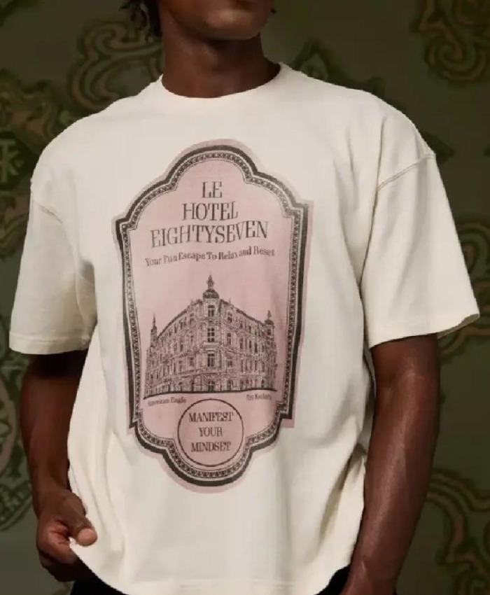 Travis Kelce AE x Tru Kolors Hotel Graphic White T-Shirt