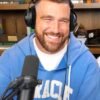 Travis Kelce Miracle Cut Off Hoodie in Blue