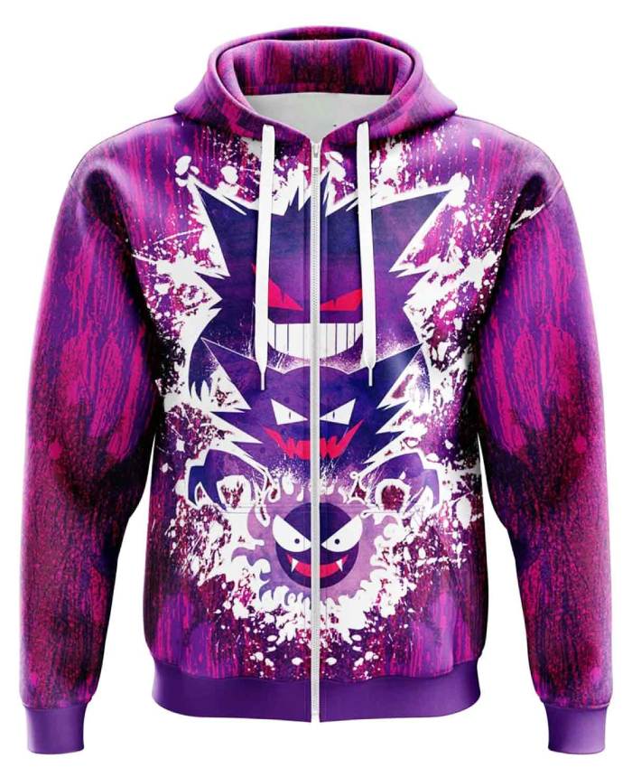 Gastly Haunter Gengar Pokemon Halloween Hoodie