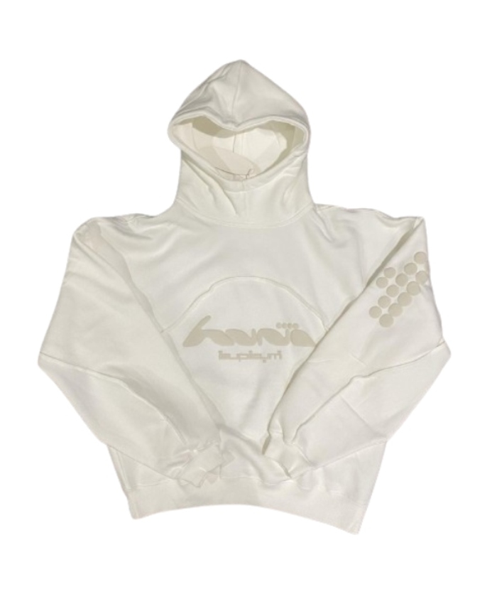 Unisex Oversized White Huni Pullover Hoodie