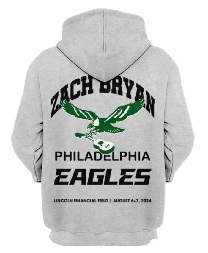 Grey Zach Bryan Eagles Hoodie
